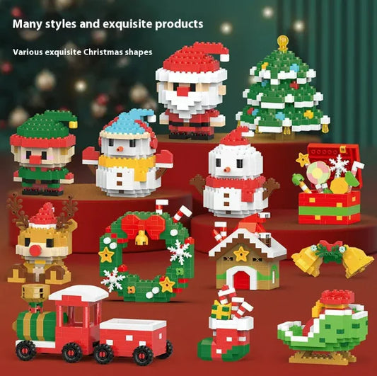 Christmas-Themed Santa Claus Tiny Particle Building Blocks